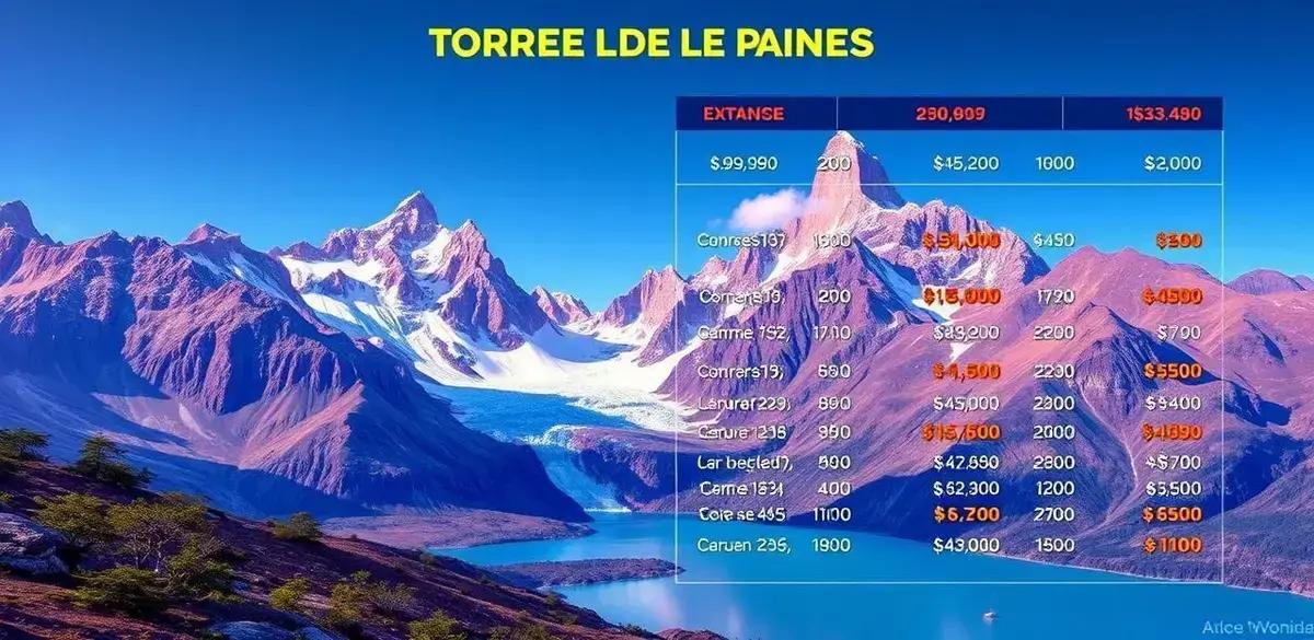 Preços de cada atrativo no Parque Nacional Torres del Paine