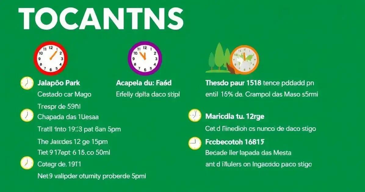 Horários de funcionamento das atrações