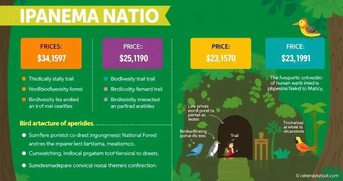 Preços de cada atrativo na FLONA