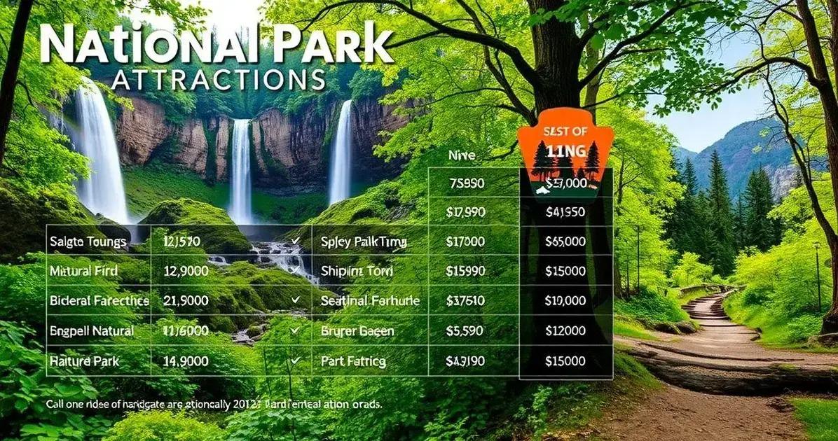 Preços de cada atrativo no Parque Nacional da Serra da Bocaina